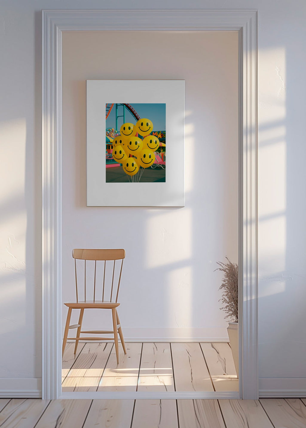 Fotografi av leende ballonger på nöjesfältet – Canvas