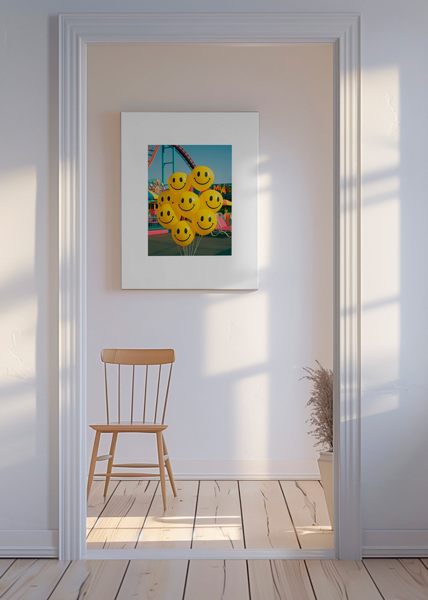 Fotografi av leende ballonger på nöjesfältet – Canvas