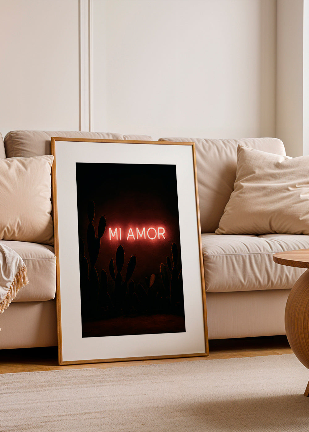 Fotografi: neonskylt 'Mi Amor' med kaktusar – Product2