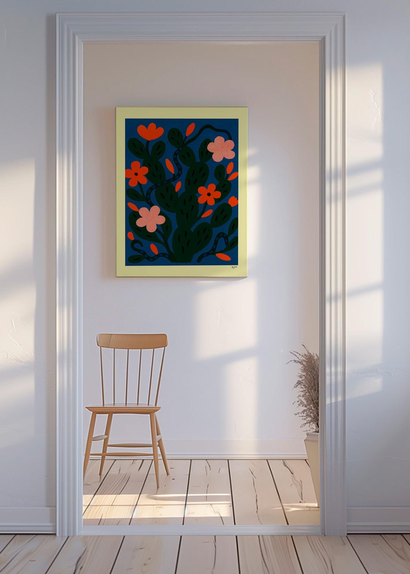 Botanisk poster Midnattsblommor – Canvas