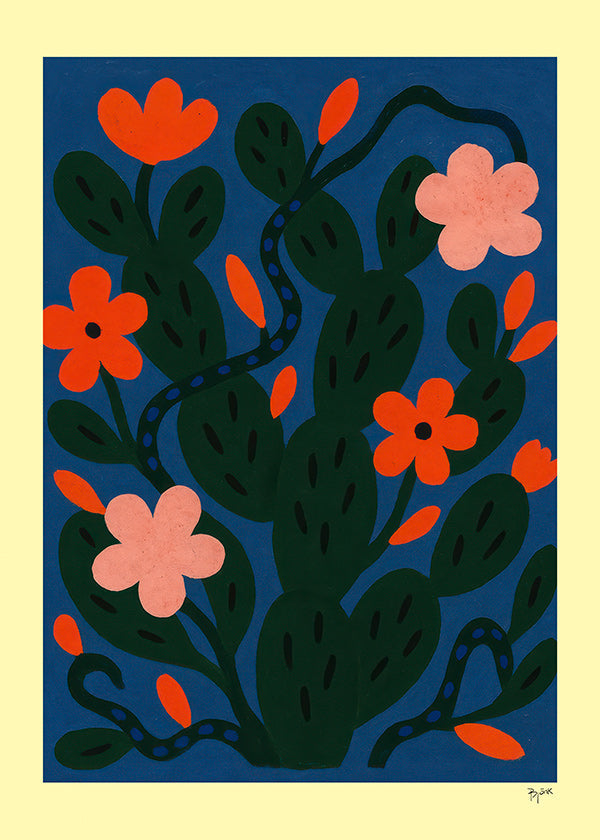 Botanisk poster Midnattsblommor