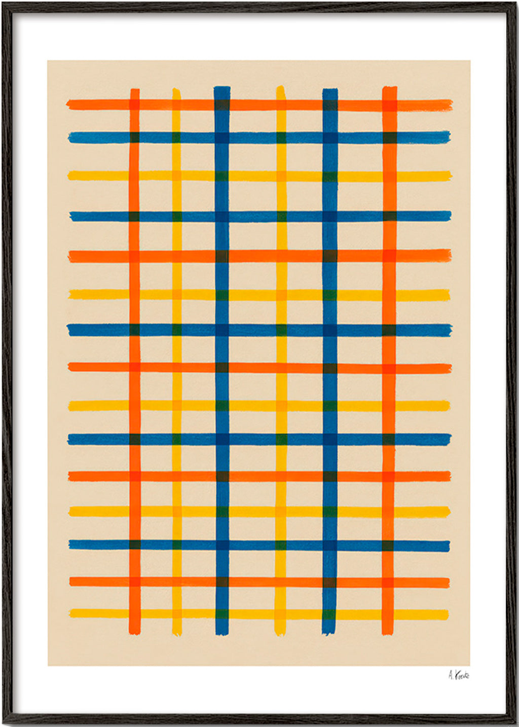 Geometrisk tavla färgrutnät – Black Frame