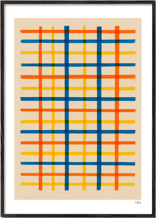 Geometrisk tavla färgrutnät – Black Frame