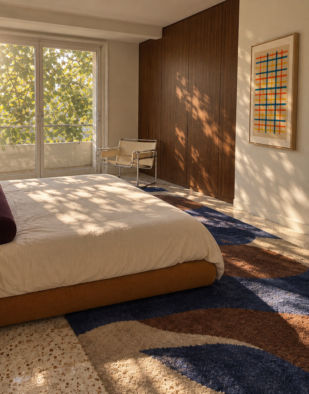 Summer Grid - Framed canvas in an interior