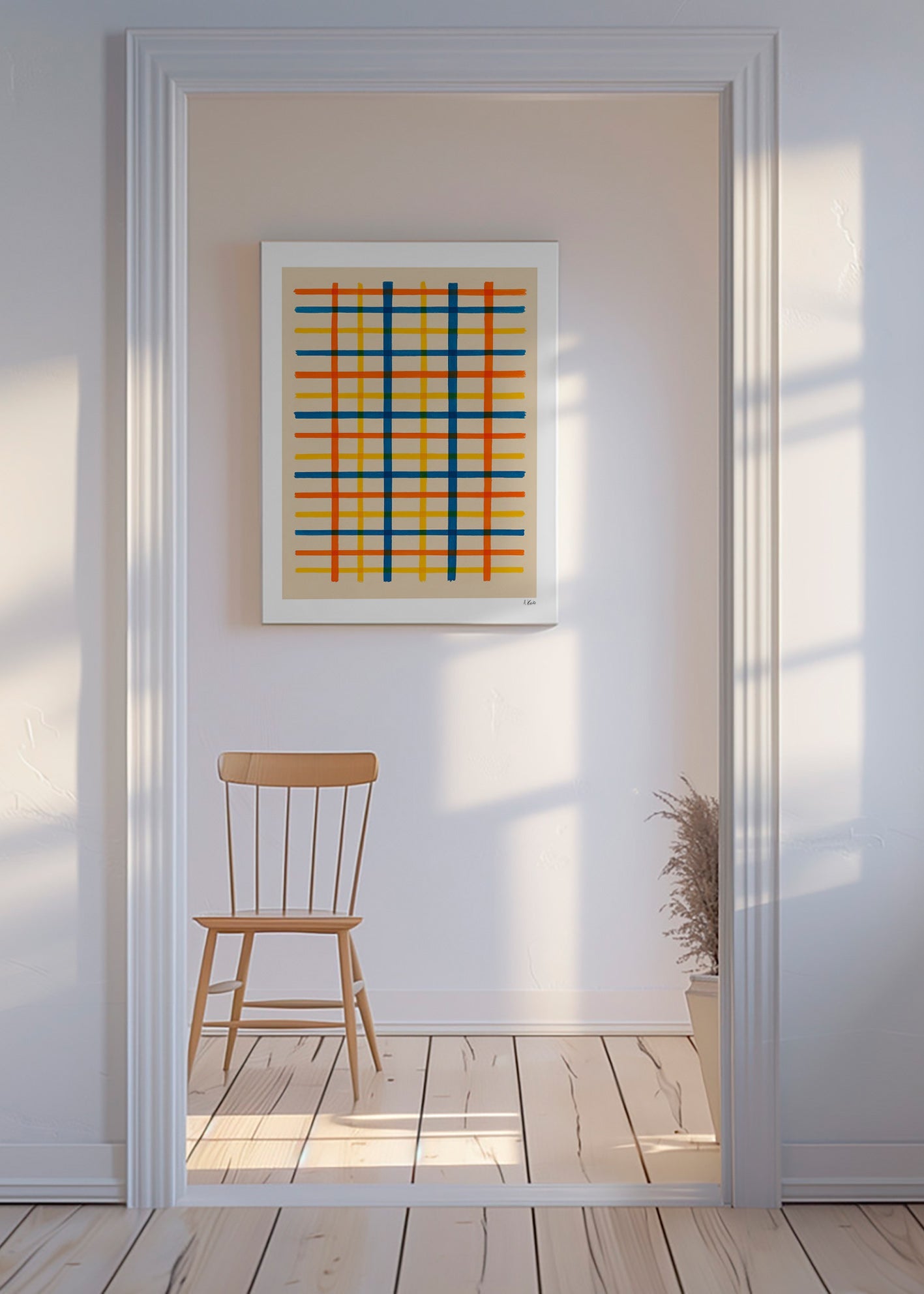 Geometrisk tavla färgrutnät – Canvas