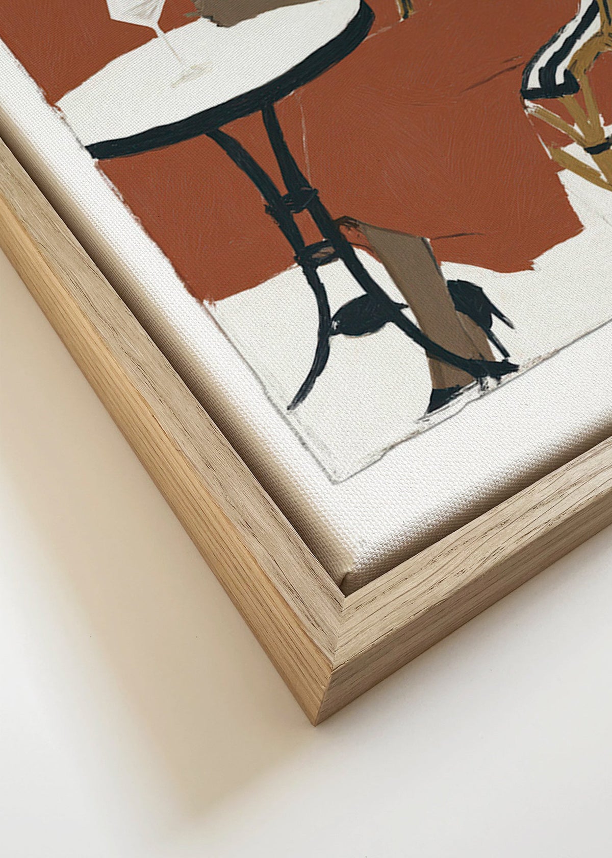 Kökskonst: kvinna med glas på terrass – Canvas detail