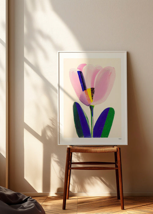 Botanisk print rosa tulpan – Product1