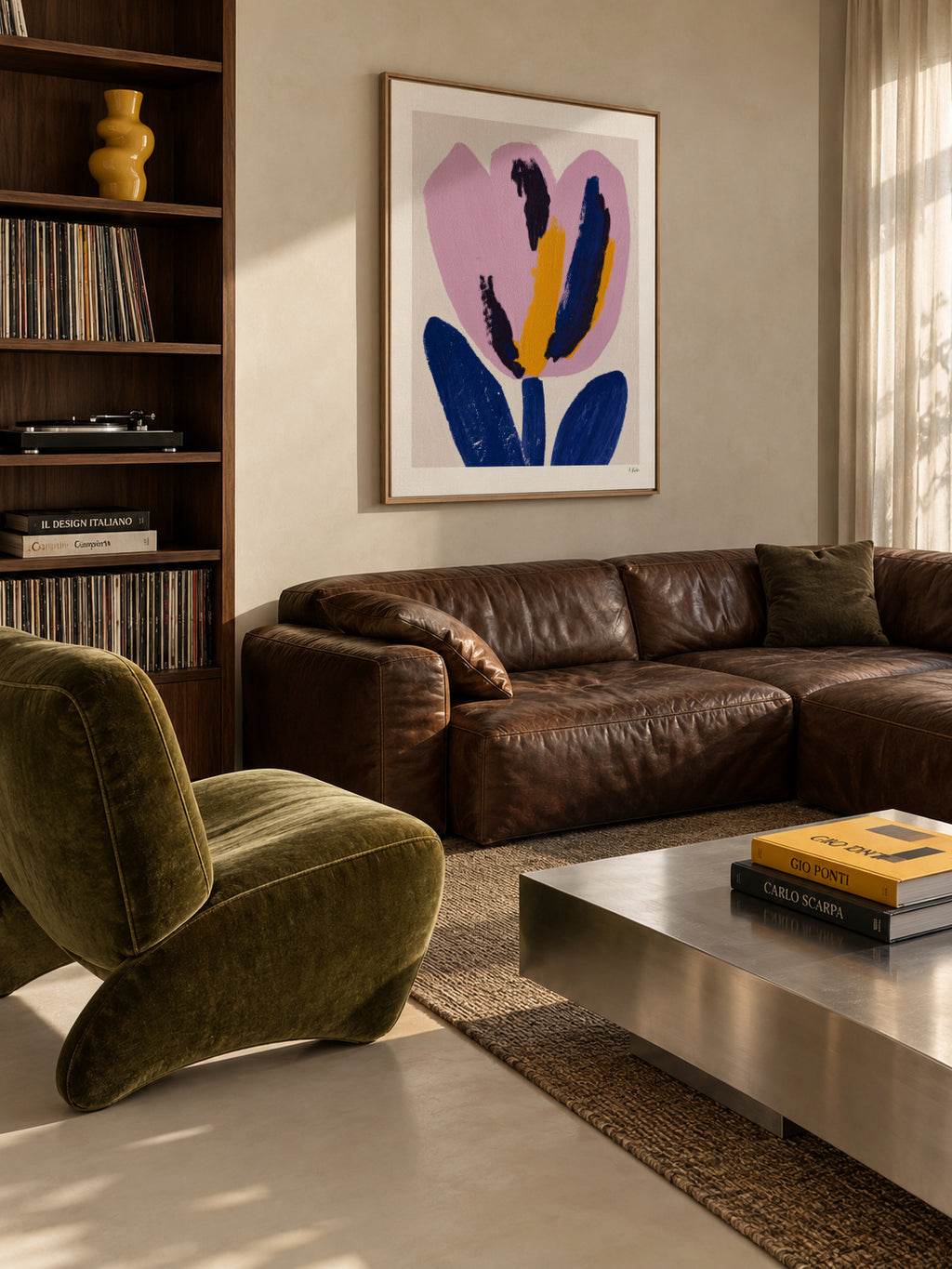 Pink Petal - Framed canvas in an interior
