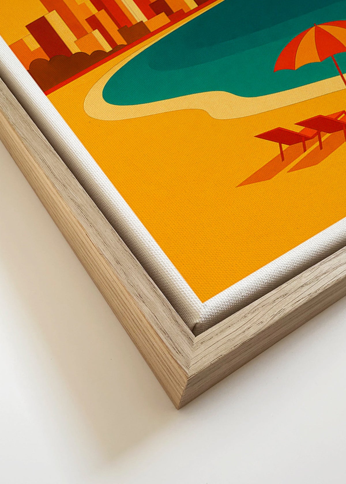 Kökskonst: retro strand med parasoll – Canvas detail
