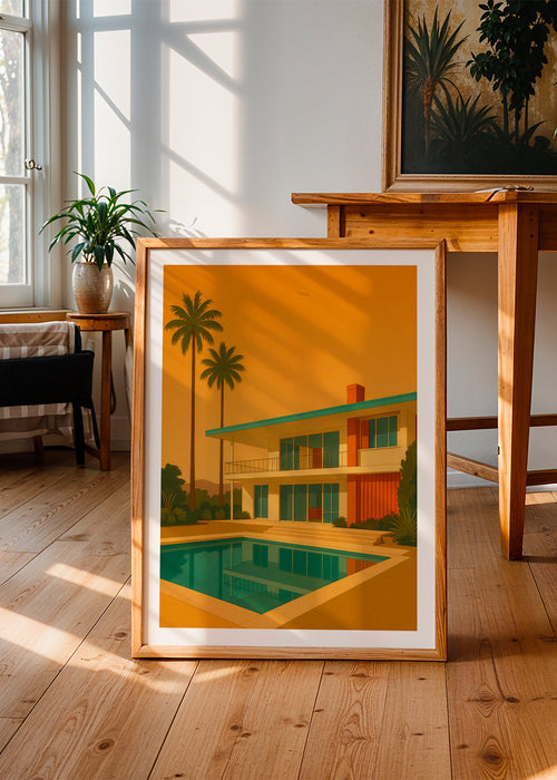 Kökskonst modern villa med pool i gyllene timmen – Product1