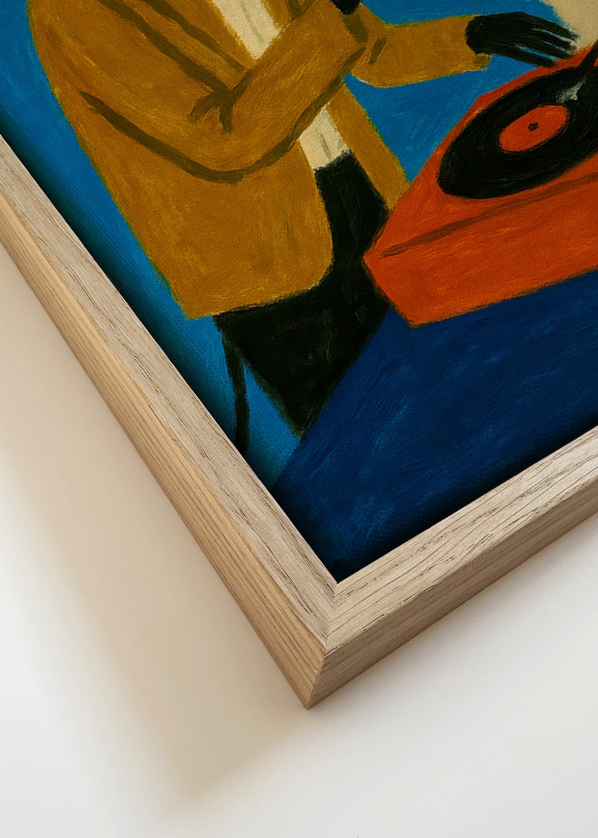 DJ-hund illustration med vinyl – Canvas detail