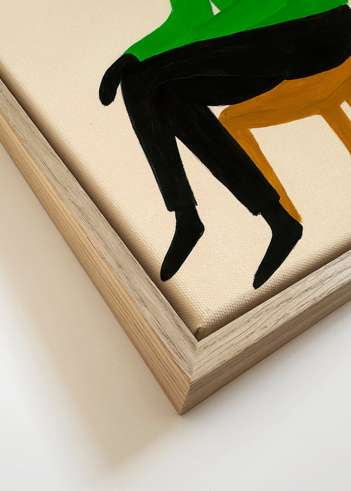 Hundillustration med grön polotröja – Canvas detail