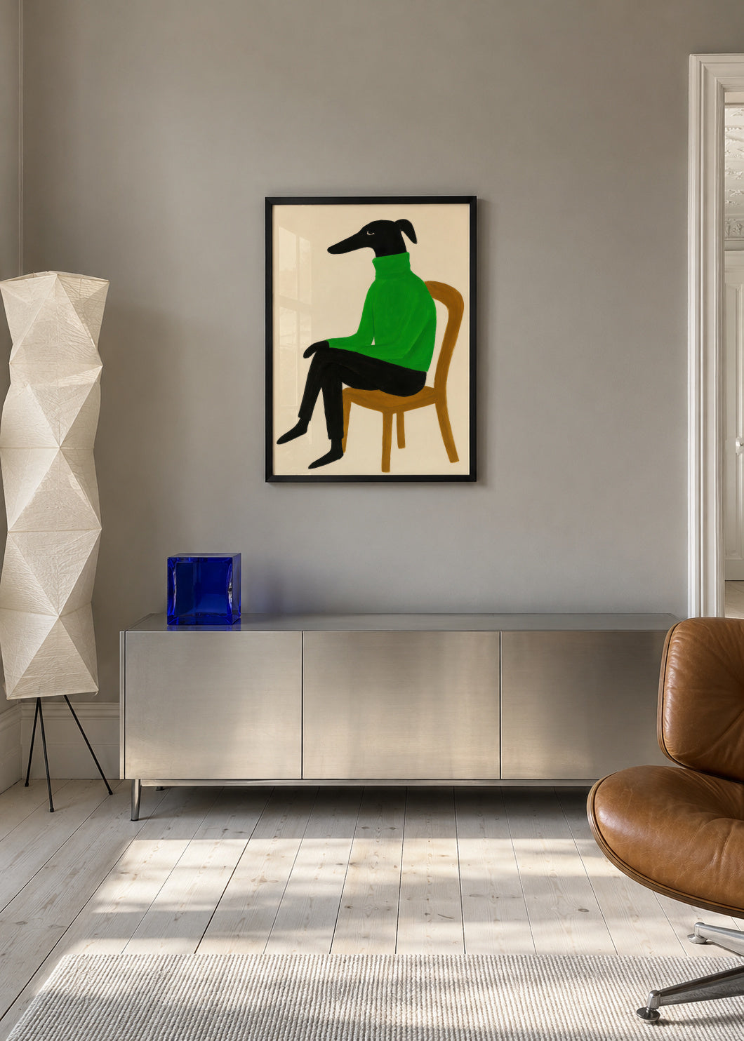Green Turtleneck - Framed poster in an interior