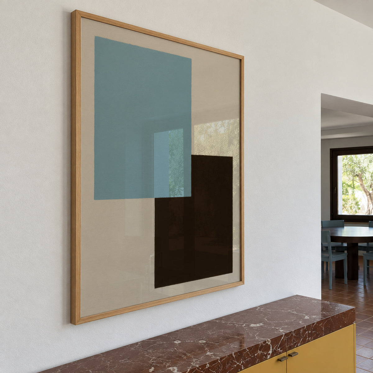 Sky and Slate - Framed poster in an interior