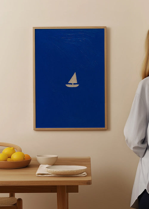 Landskapstavla med minimalistisk segelbåt – Product1