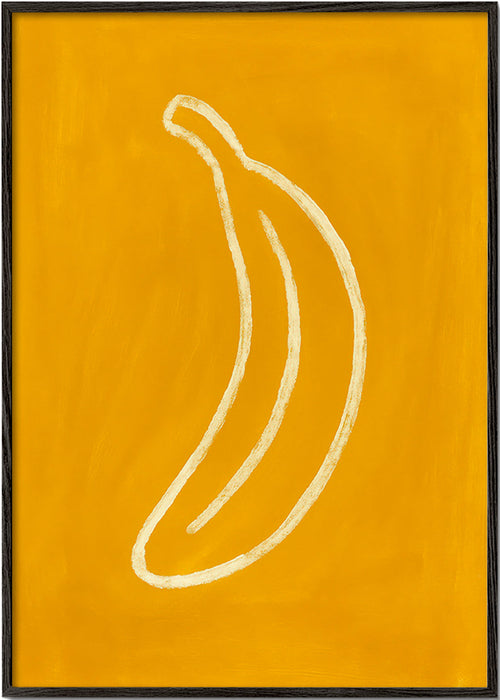 Kökskonst: gul banan minimalistisk – Black Frame