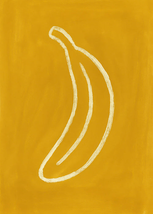 Kökskonst: gul banan minimalistisk