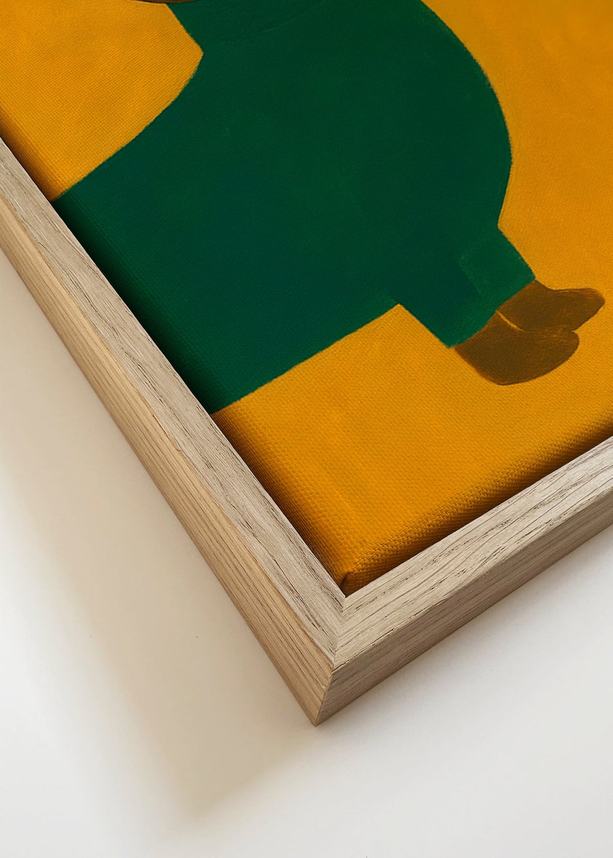 Konst: Tax i senapsgult – Canvas detail