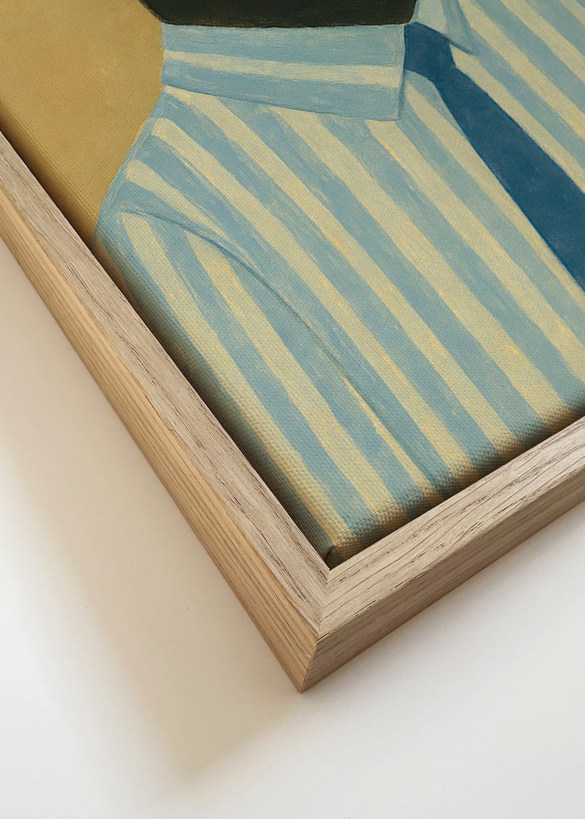 Aprint med apa i randig skjorta – Canvas detail