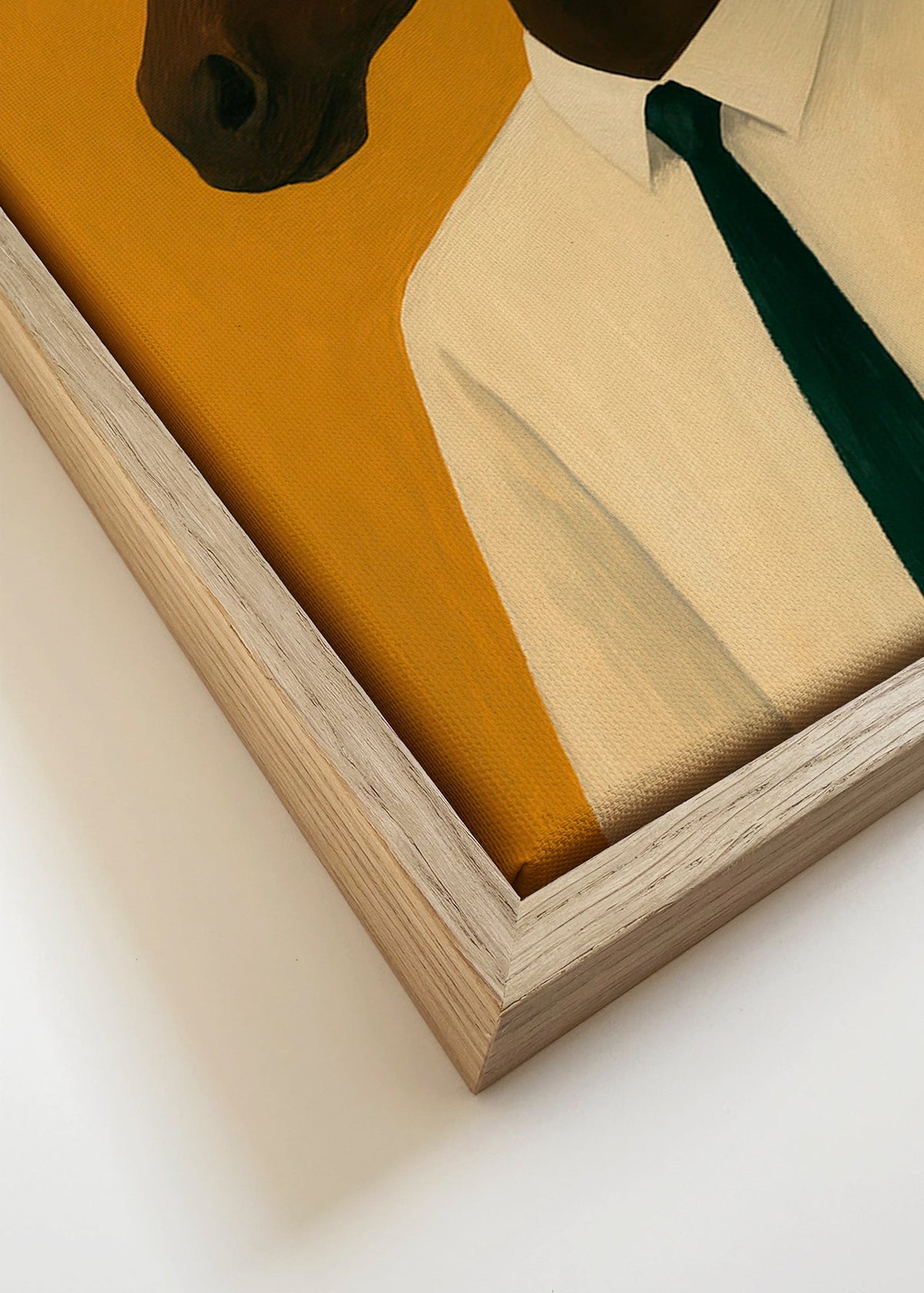 Konstverk: Hästporträtt med slips – Canvas detail