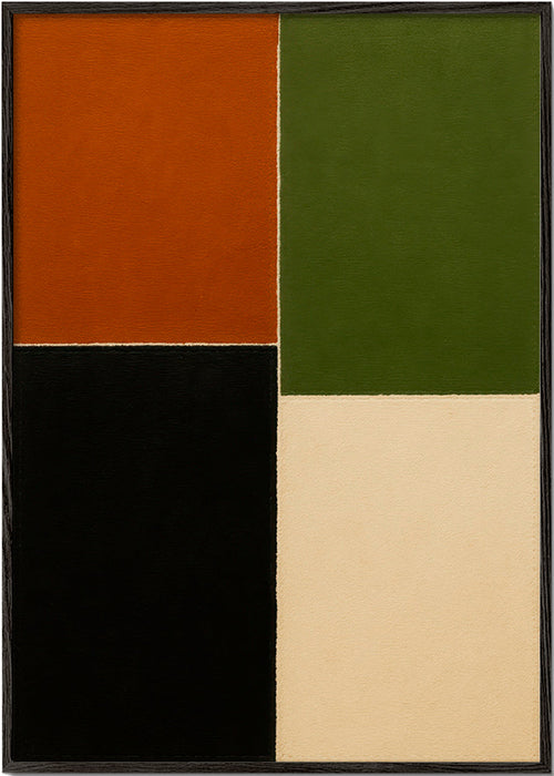 Geometrisk tavla jordtoner – Black Frame