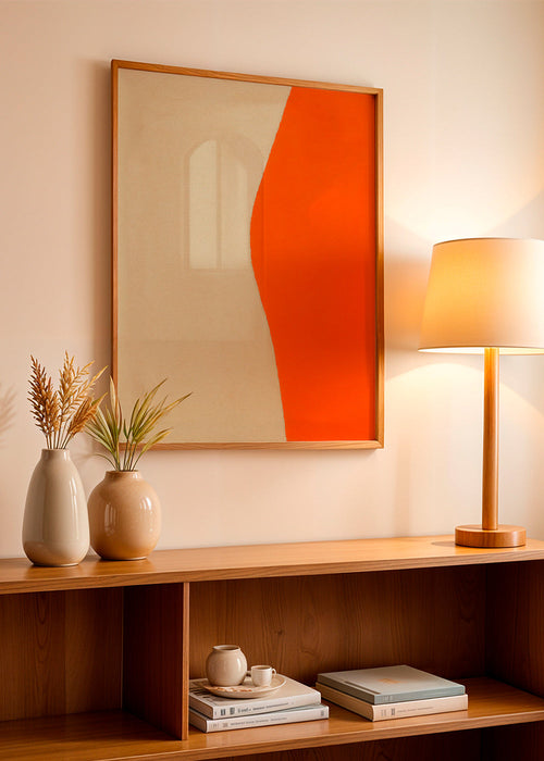 Abstrakt konst med orange kurva – Product1