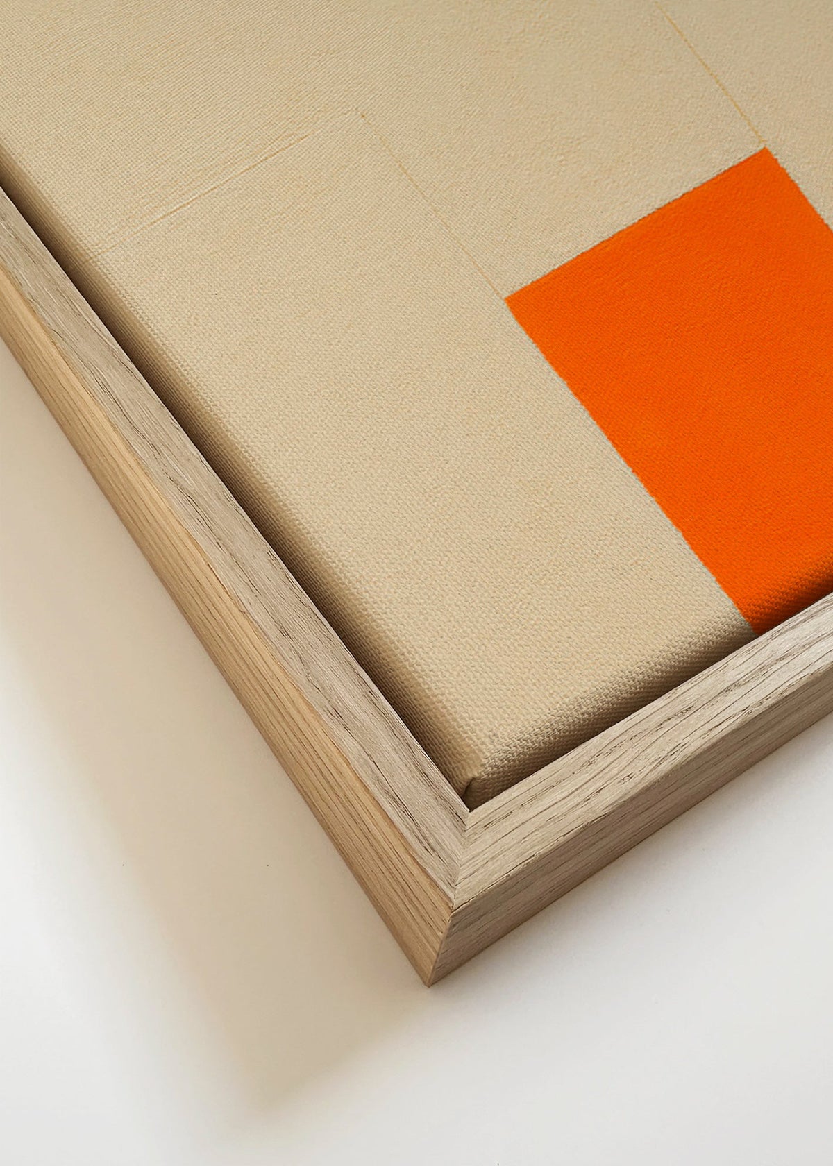 Geometrisk tavla beige och orange block – Canvas detail