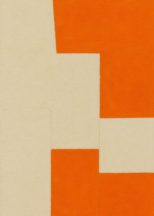 Geometrisk tavla beige och orange block