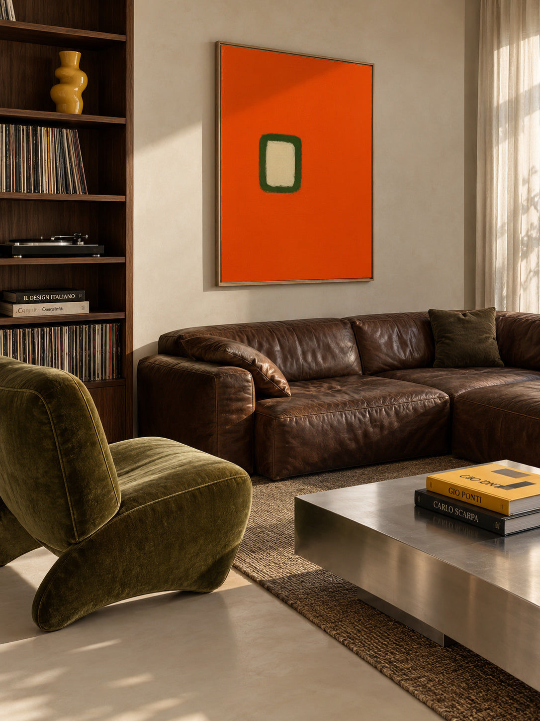 Glowing Core - Framed canvas in an interior