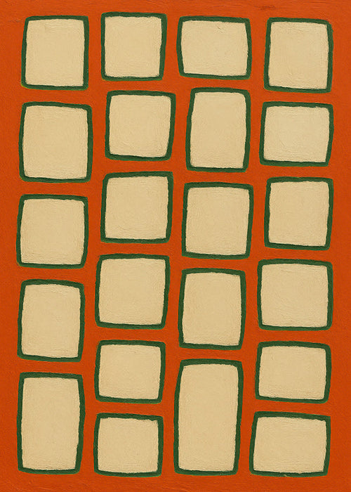 Geometriskt rutmönster i terrakotta
