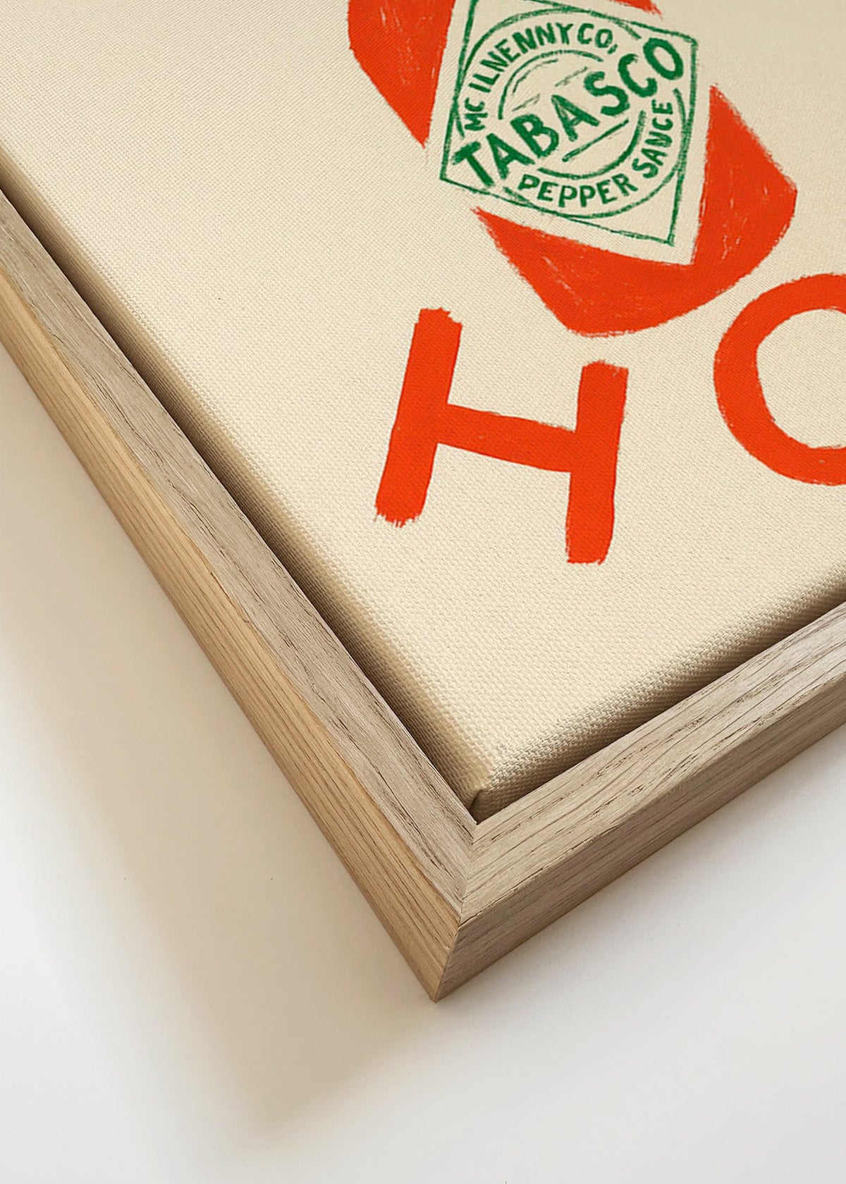 Kökskonst Stay Hot illustrerad flaska – Canvas detail