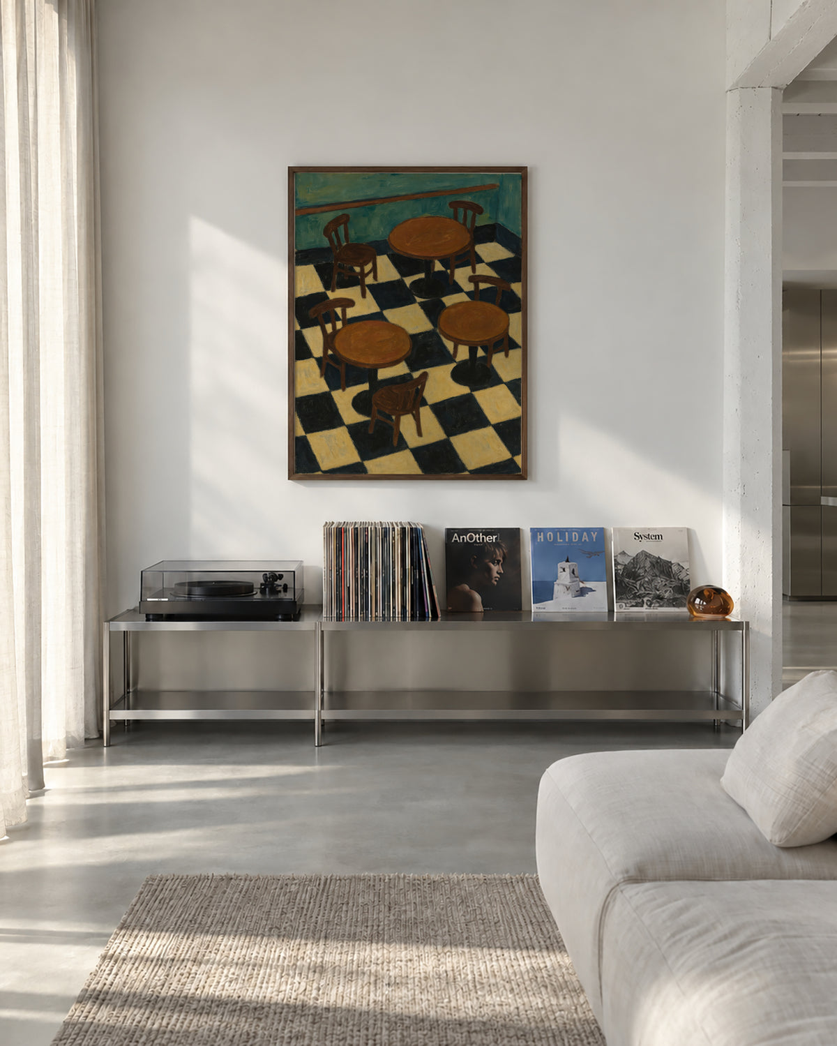 Bistro Tables - Framed poster in an interior