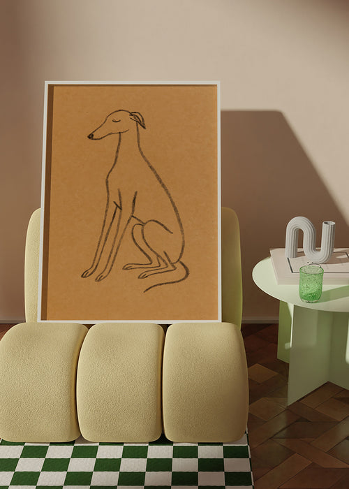 Galgo-silhuett linjeteckning – Product1