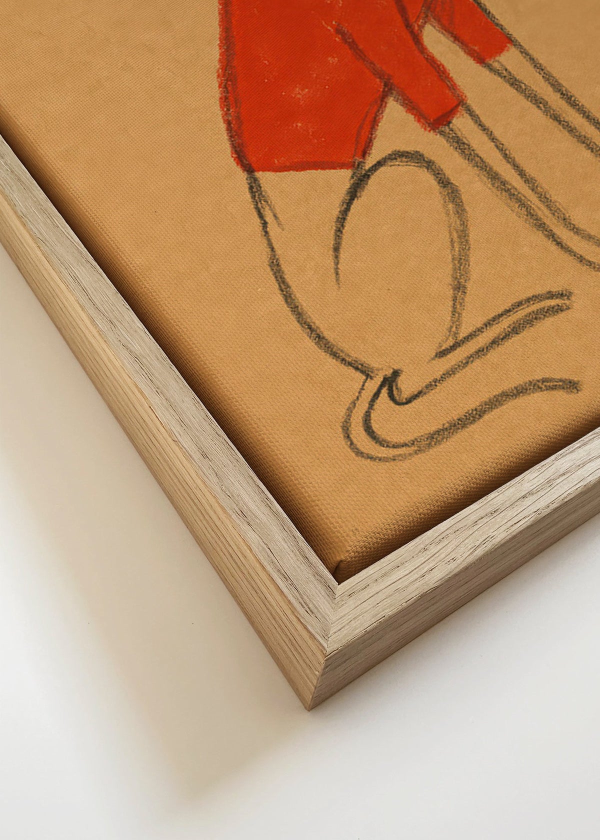 Illustration av vinthund i röd tröja – Canvas detail