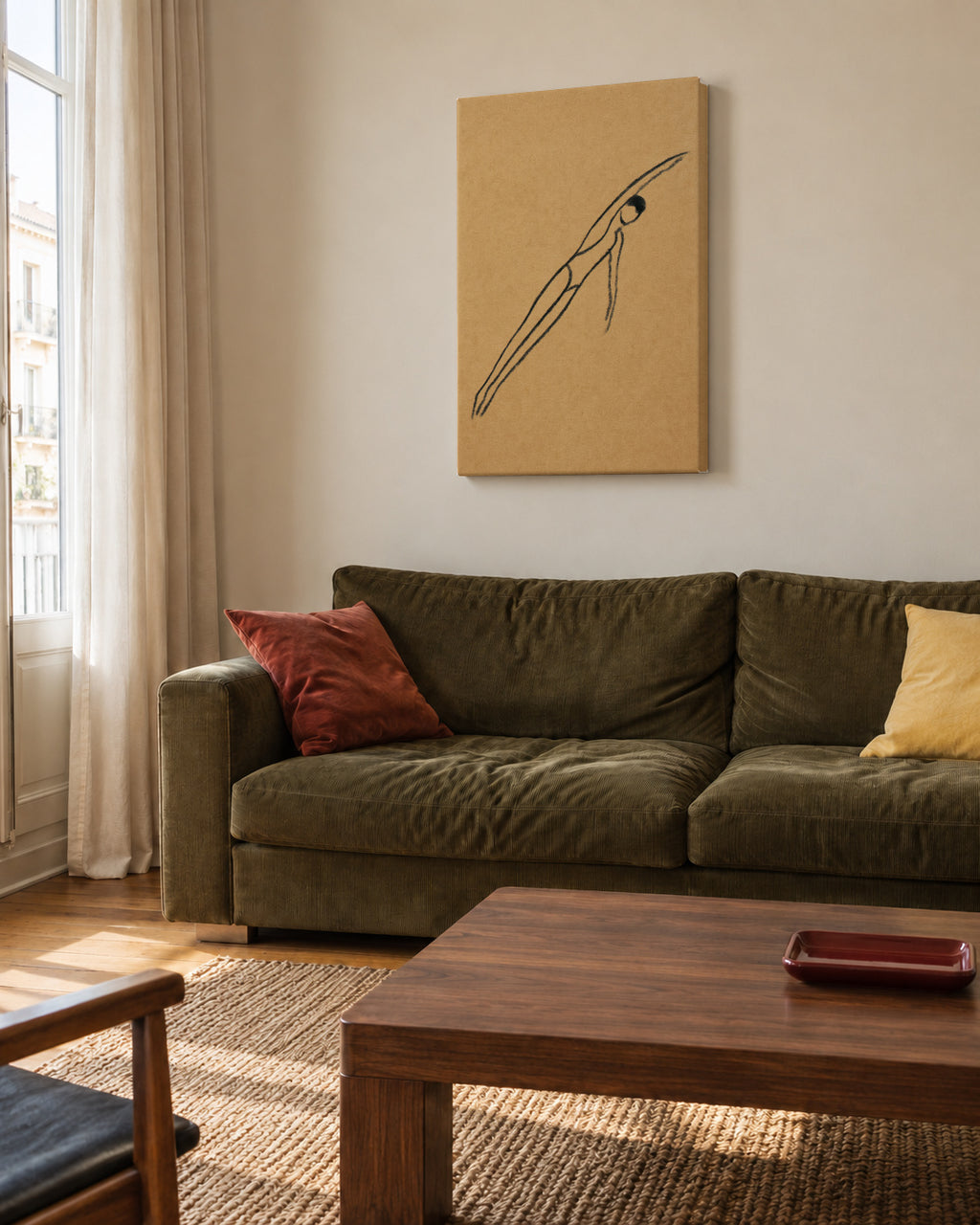 Mid-Air Suspension - Unframed canvas in an interior