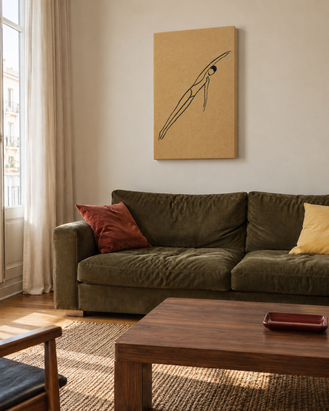 Mid-Air Suspension - Unframed canvas in an interior