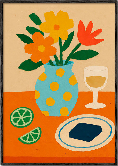 Kökskonst med blomsterstilleben – Black Frame