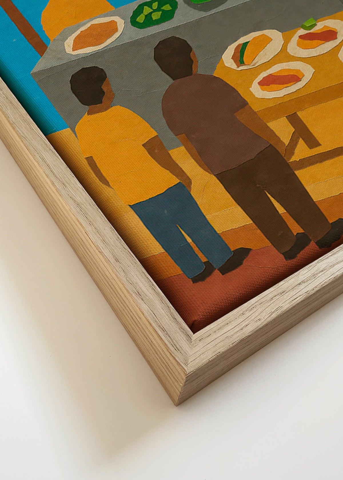 Kökskonst med illustrerad tacos-vagn – Canvas detail