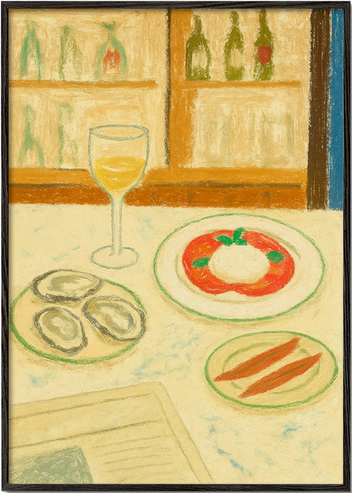 Kökskonst: burrata och ostron i mjuk skiss – Black Frame