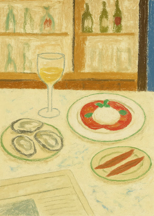 Kökskonst: burrata och ostron i mjuk skiss