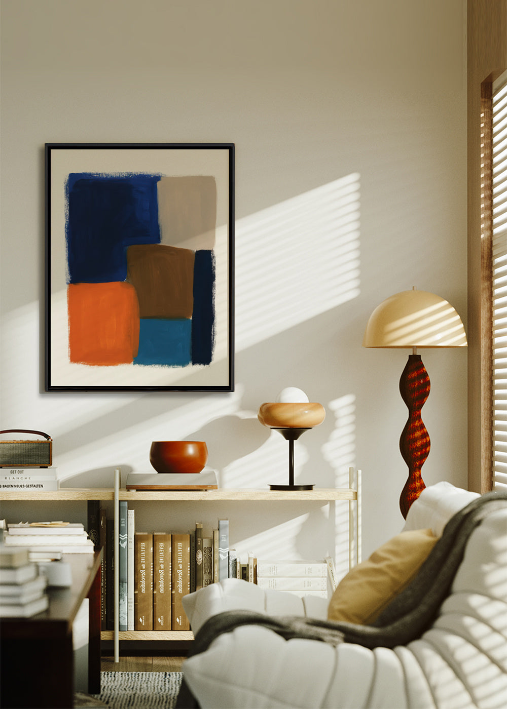 Deep Sea Layers - Framed canvas in an interior