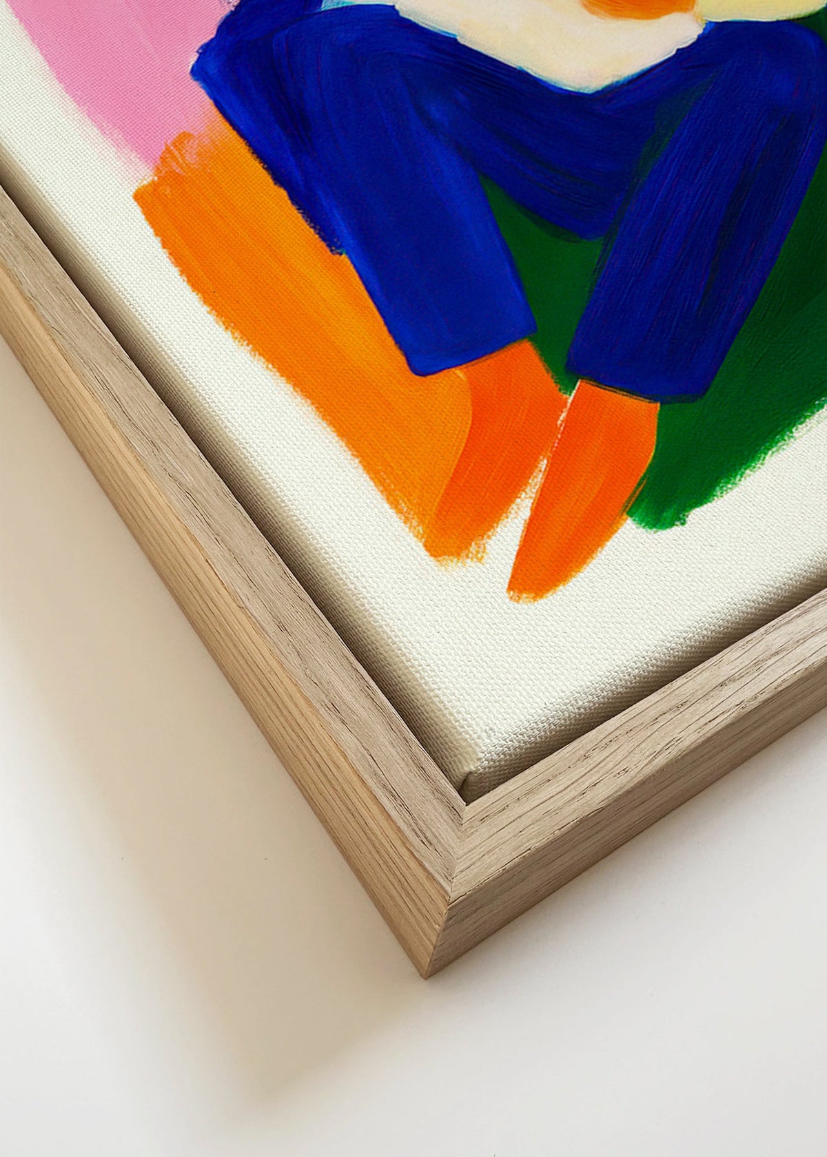 Illustration av sittande figur i klara färger – Canvas detail