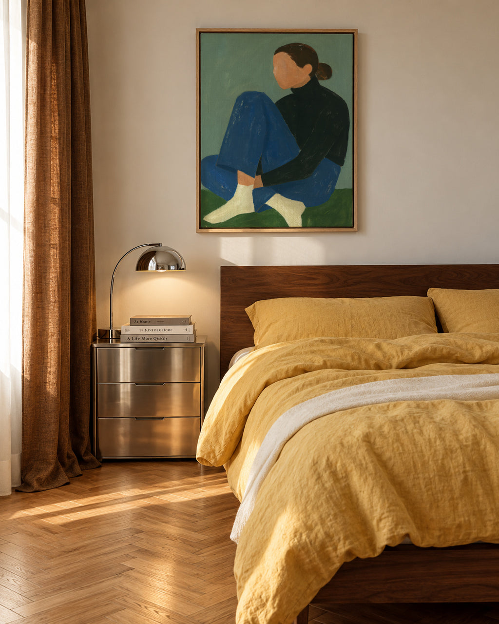 Blue Serenity - Framed canvas in an interior