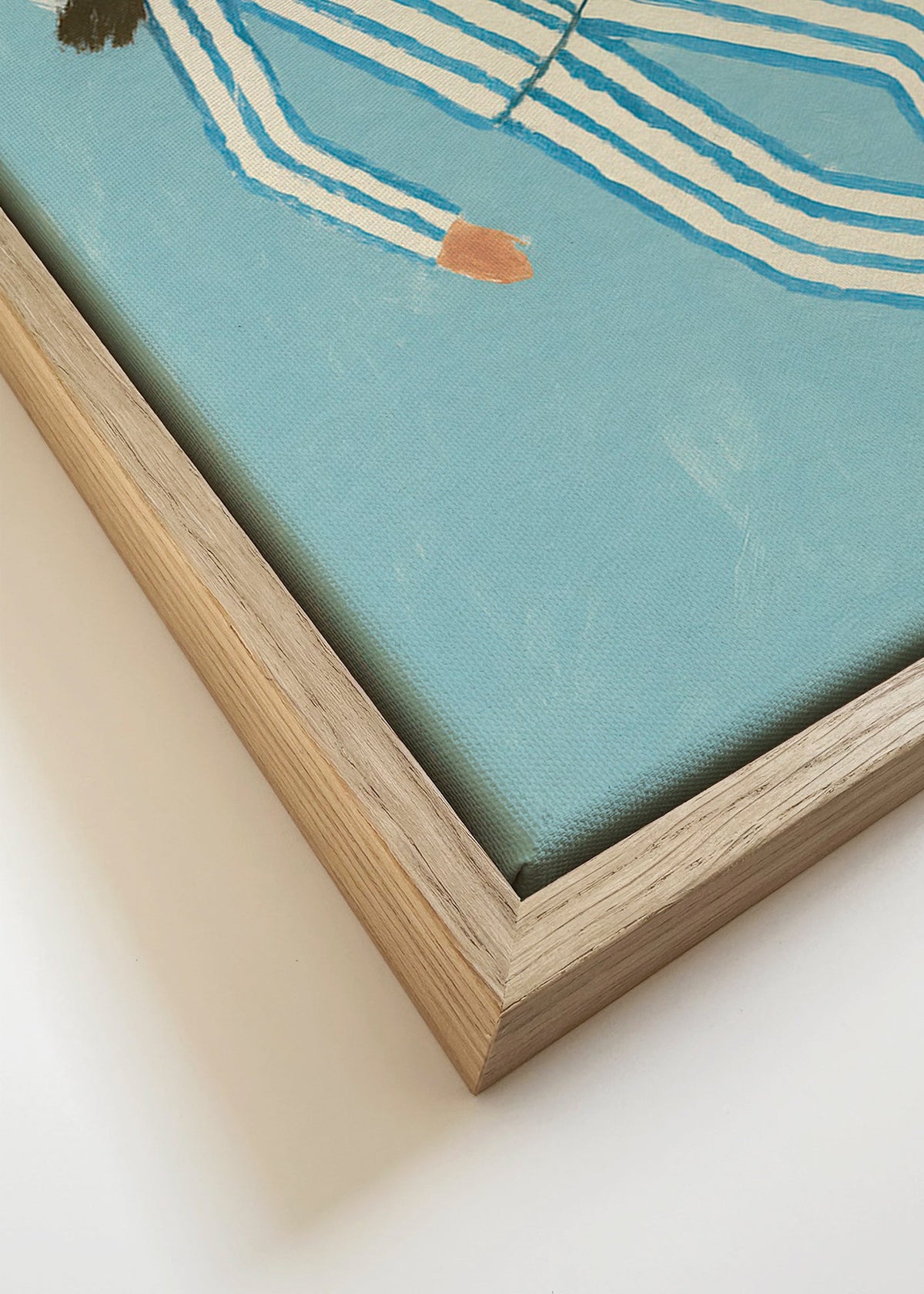 Illustration kvinna i randig pyjamas – Canvas detail