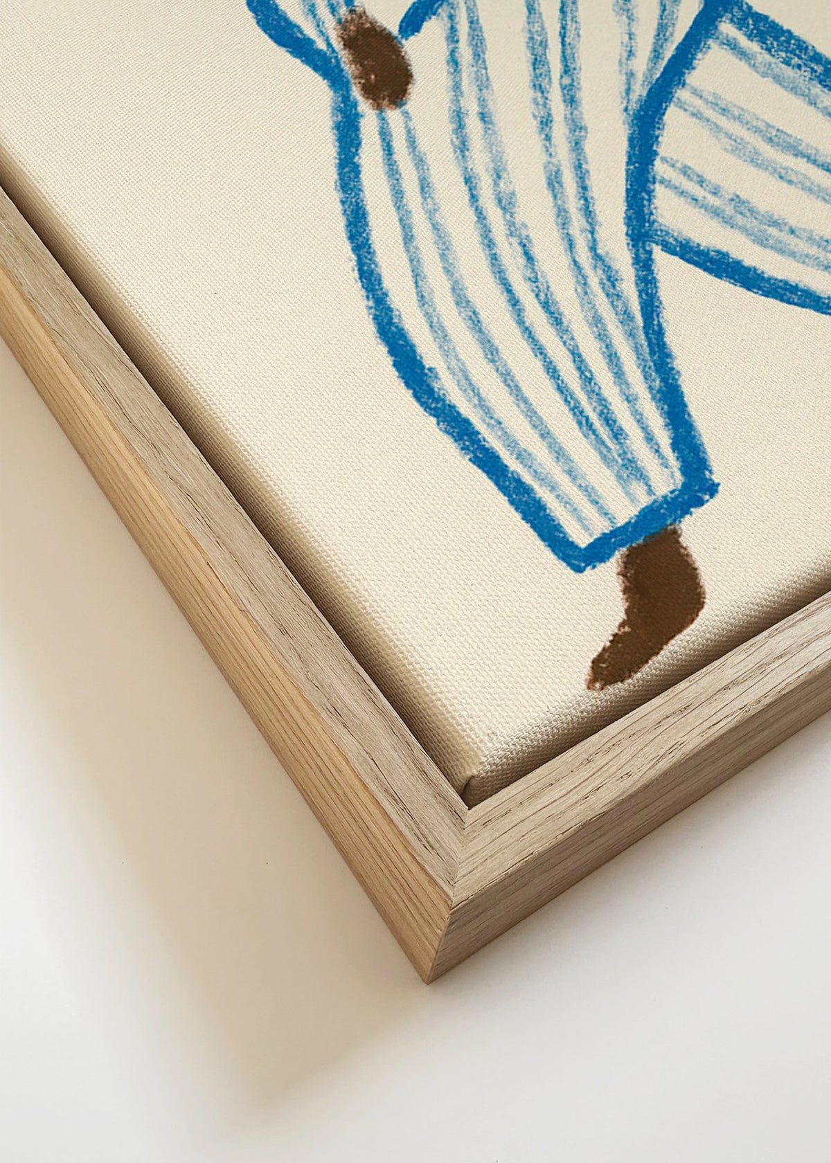 Illustration gående figur med blå linjer – Canvas detail