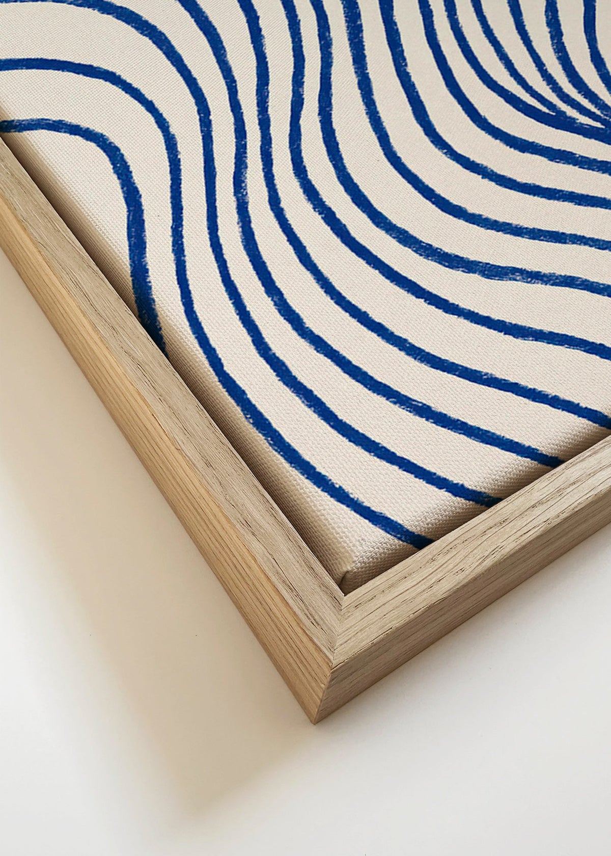 Abstrakt verk med blå vågor – Canvas detail