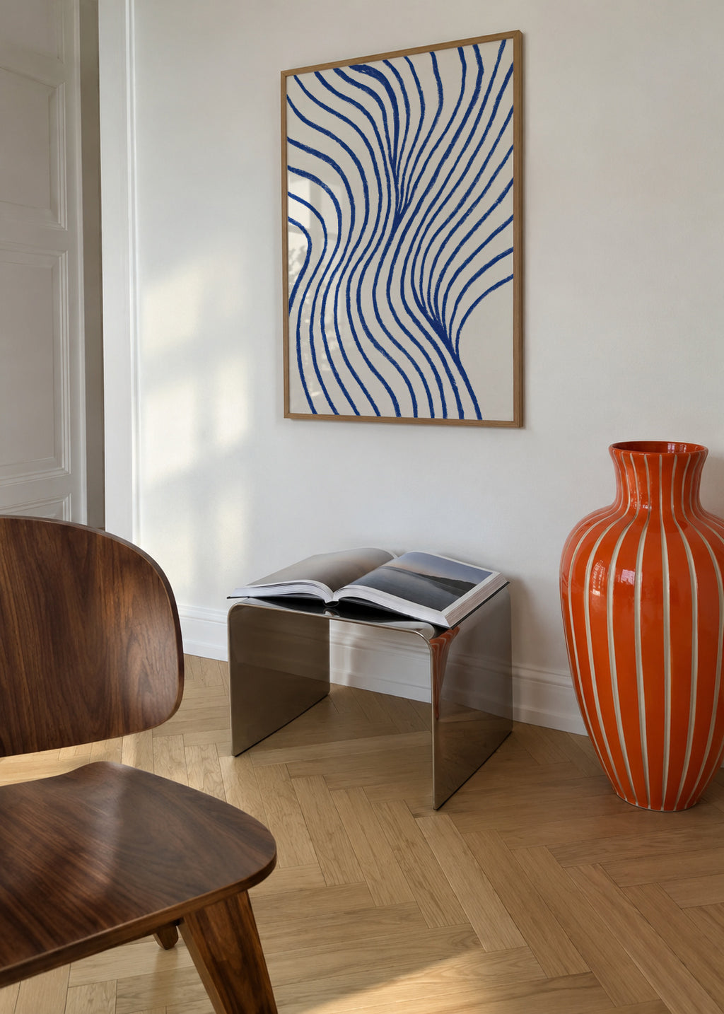 Optical Waves - Framed poster in an interior