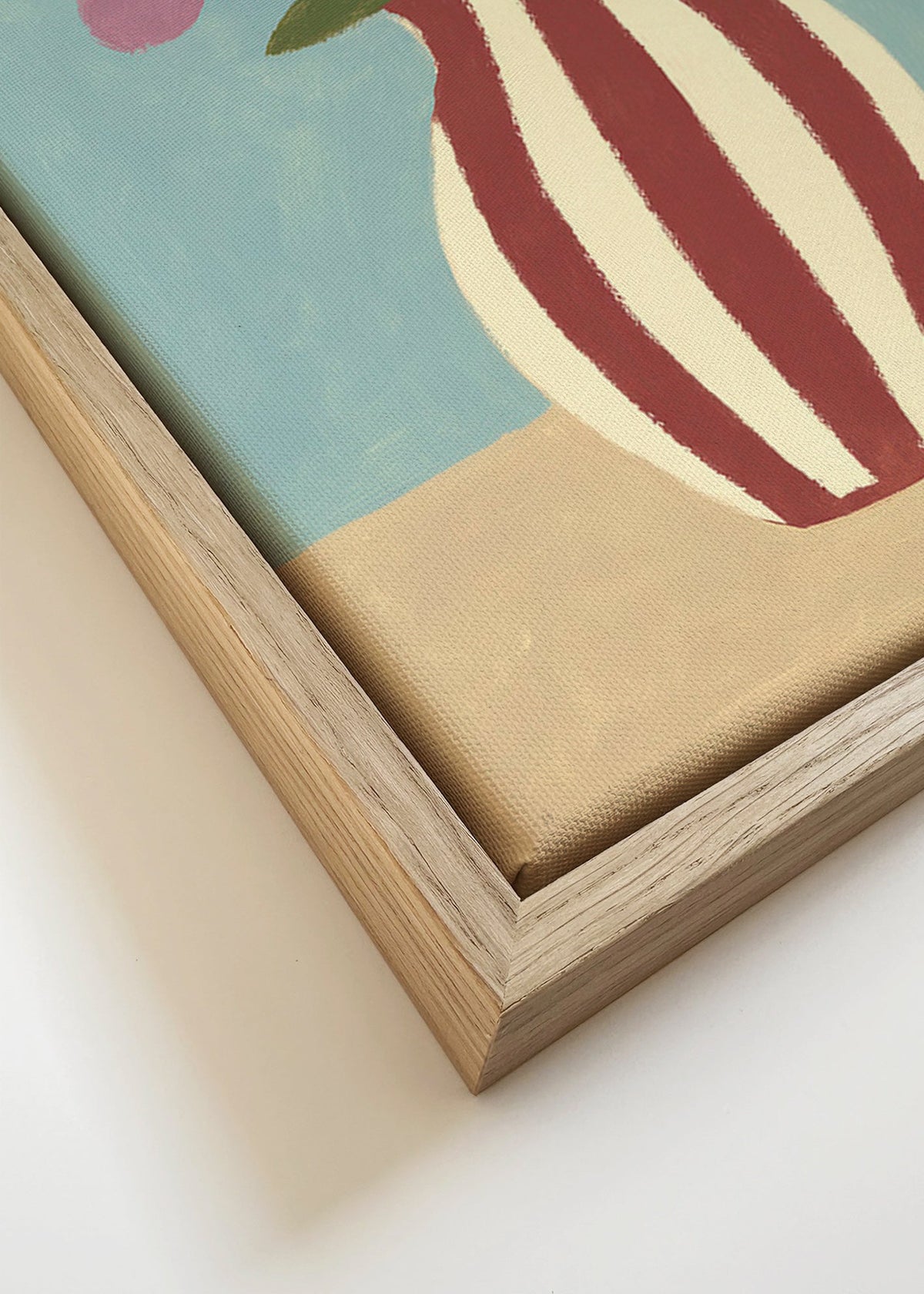 Botanisk poster med vas och blommor – Canvas detail