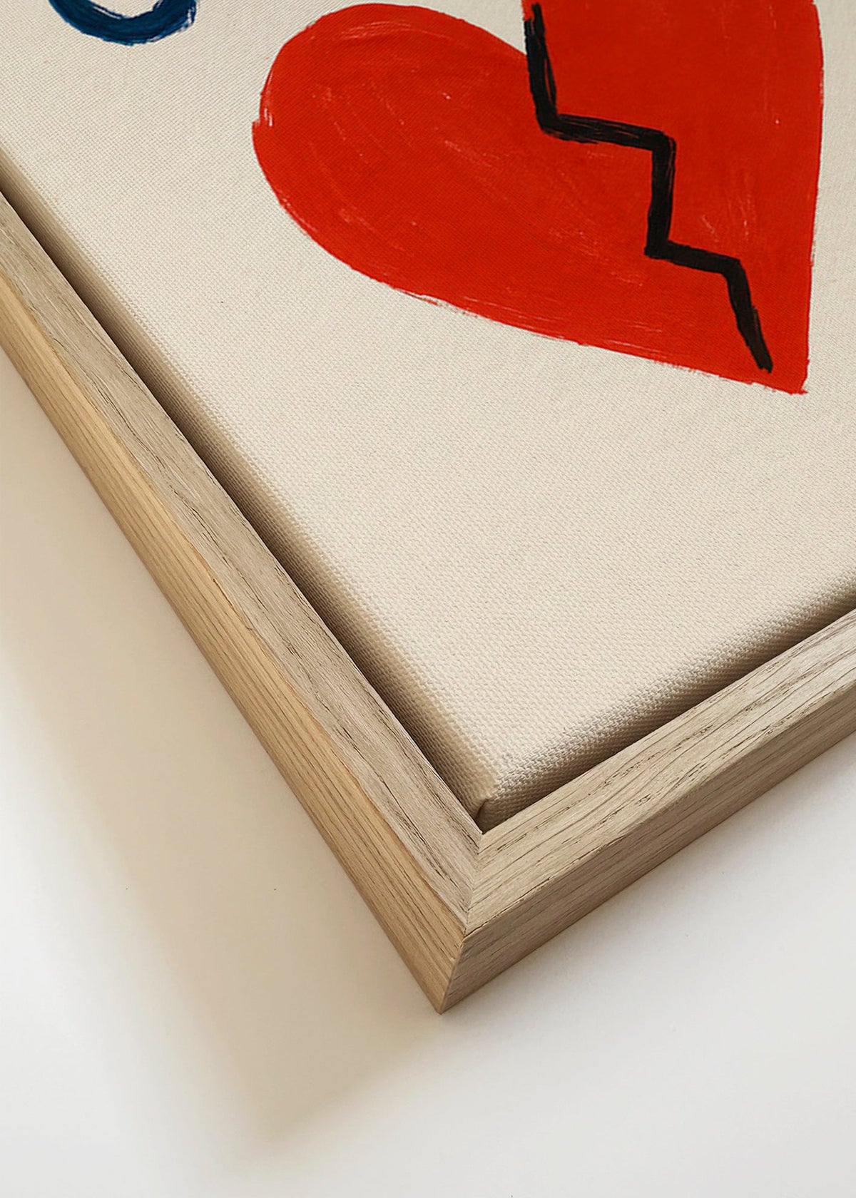 Illustration sprucket hjärta med texten Pas Grave – Canvas detail