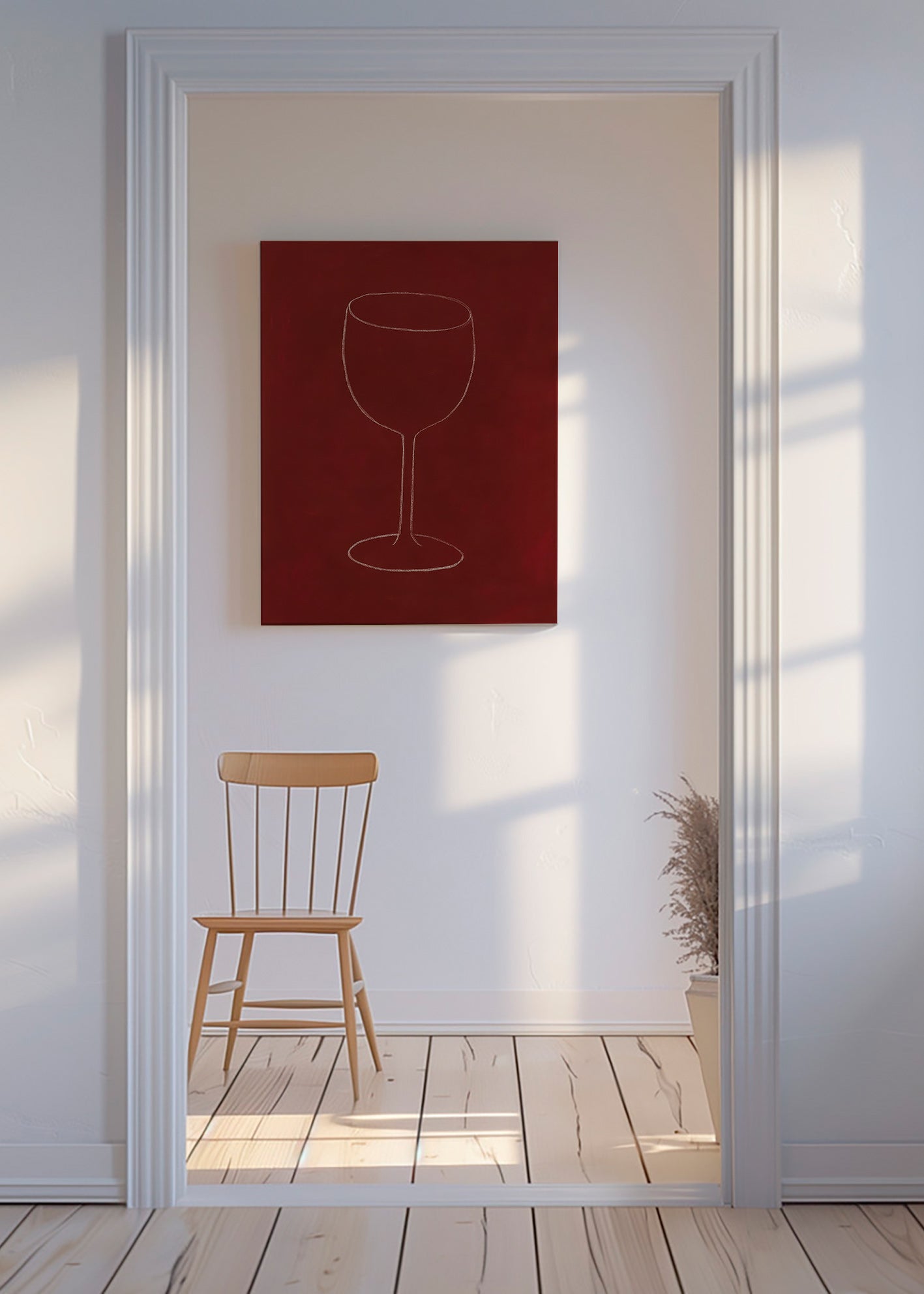 Kökskonst: vinglassets siluett – Canvas
